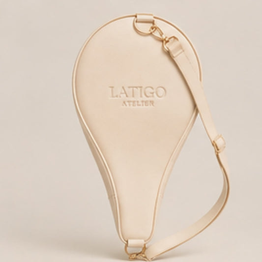 Avorio padel racket cover in ivory cream vegan leather